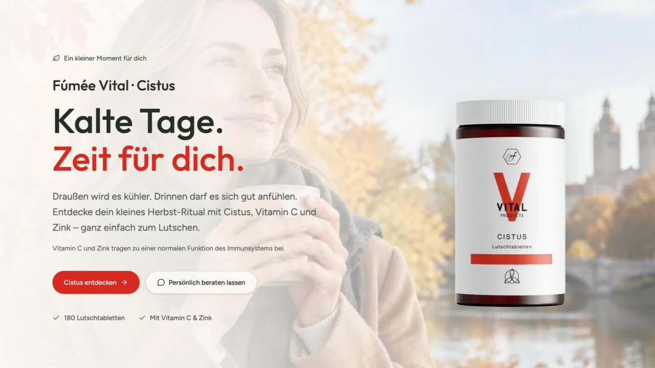 Vorschau der Landingpage Fúmée Vital – Cistus