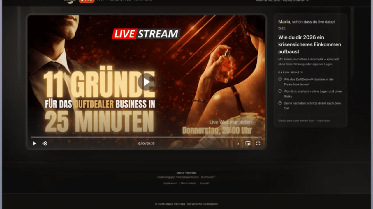 Vorschau der Landingpage DOC – Live & Replay