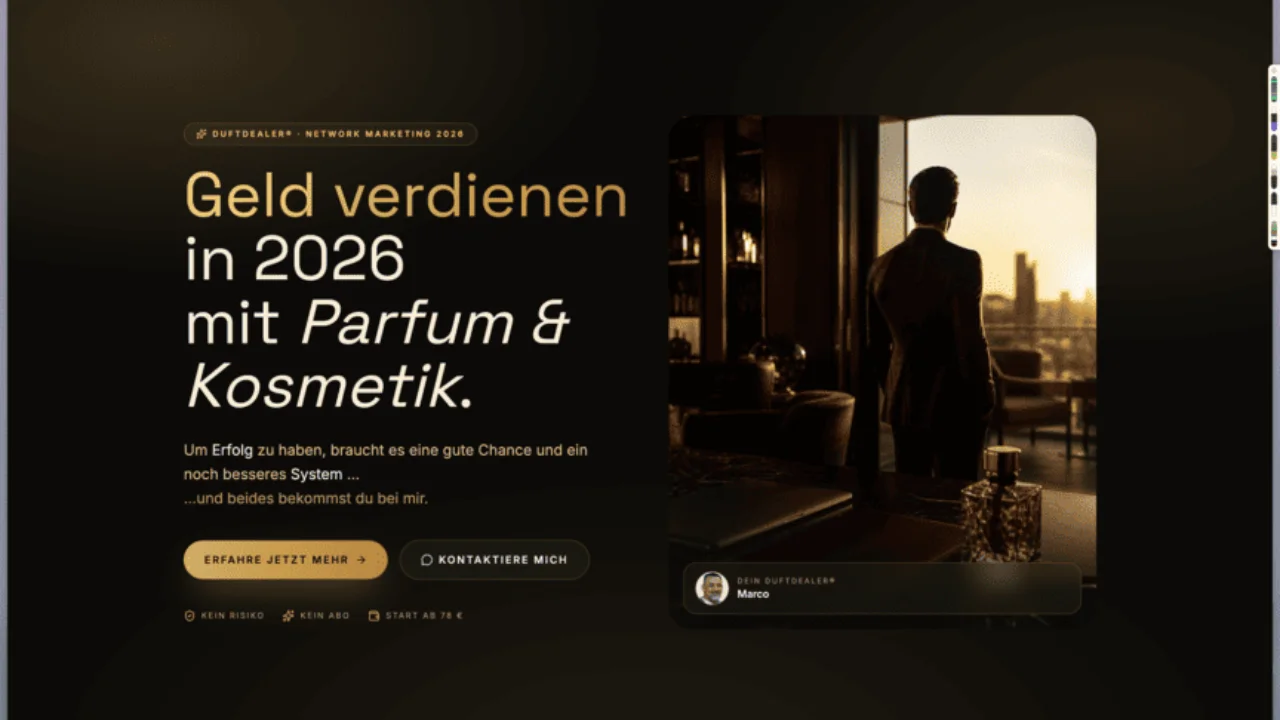 Vorschau der Landingpage DuftDealer® Business
