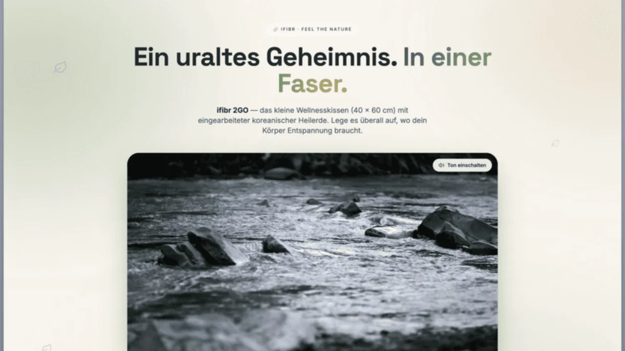 Vorschau der Landingpage ifibr 2GO – Wellness-Kissen