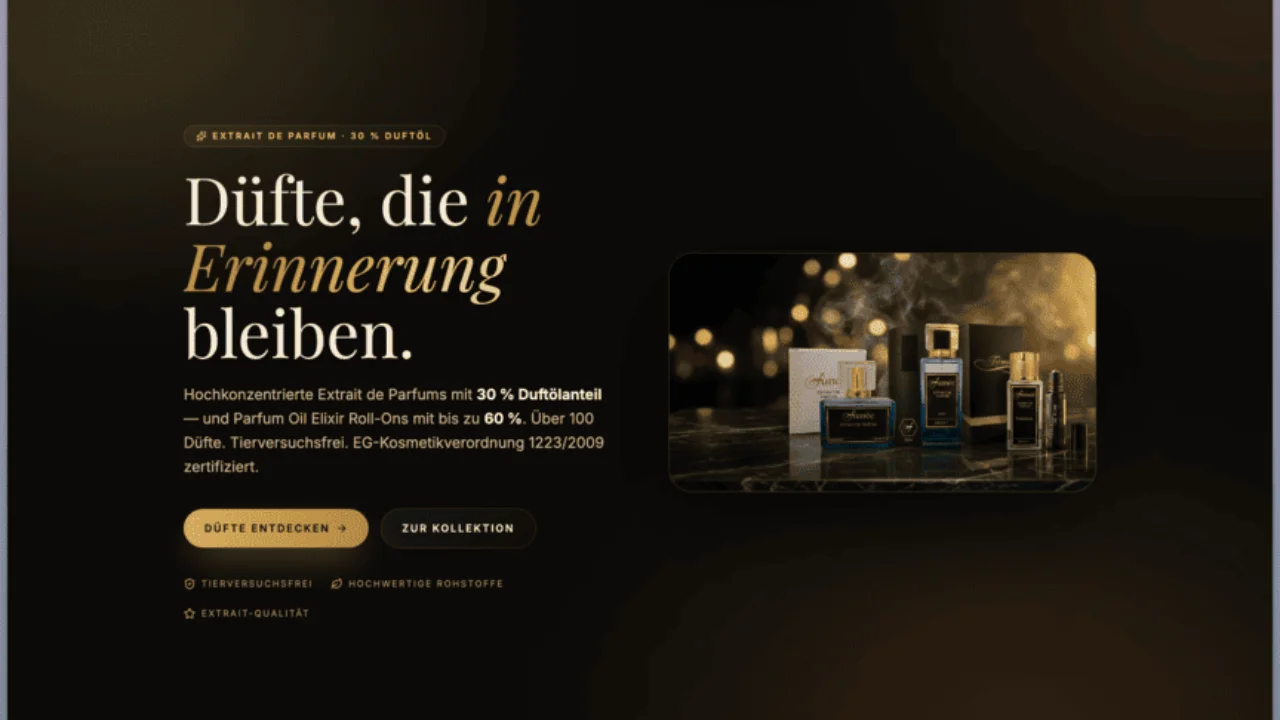 Vorschau der Landingpage Parfum-Kollektion