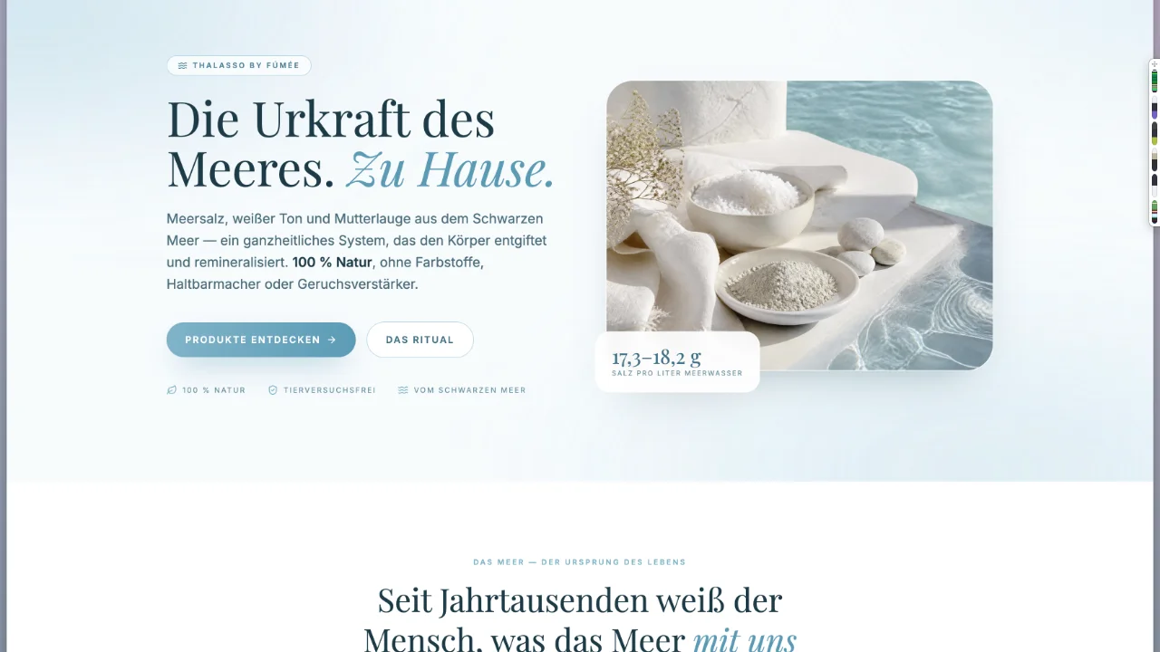 Vorschau der Landingpage Thalasso by Fúmée